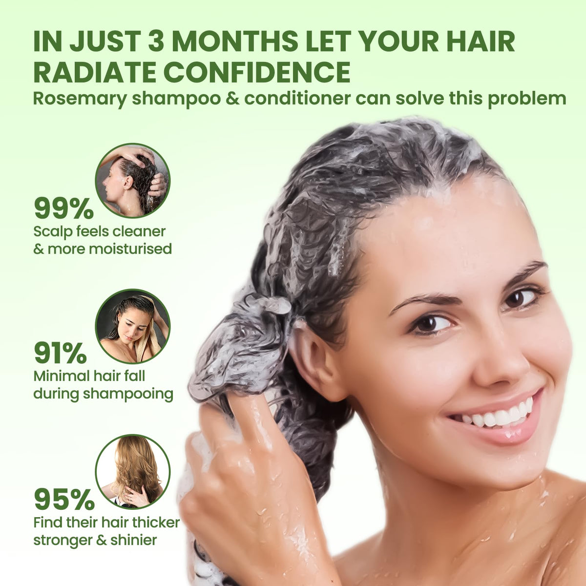 PIPIHUA applying shampoo to scalp with tea tree refresh