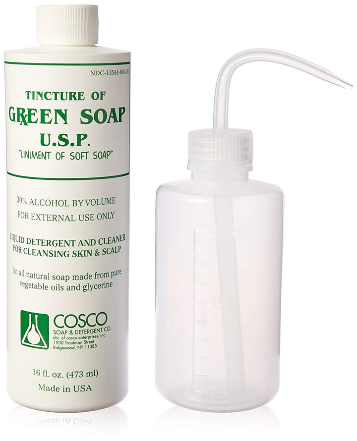 Pirate Face Tattoo Cosco Green Soap front label showing product identity and size