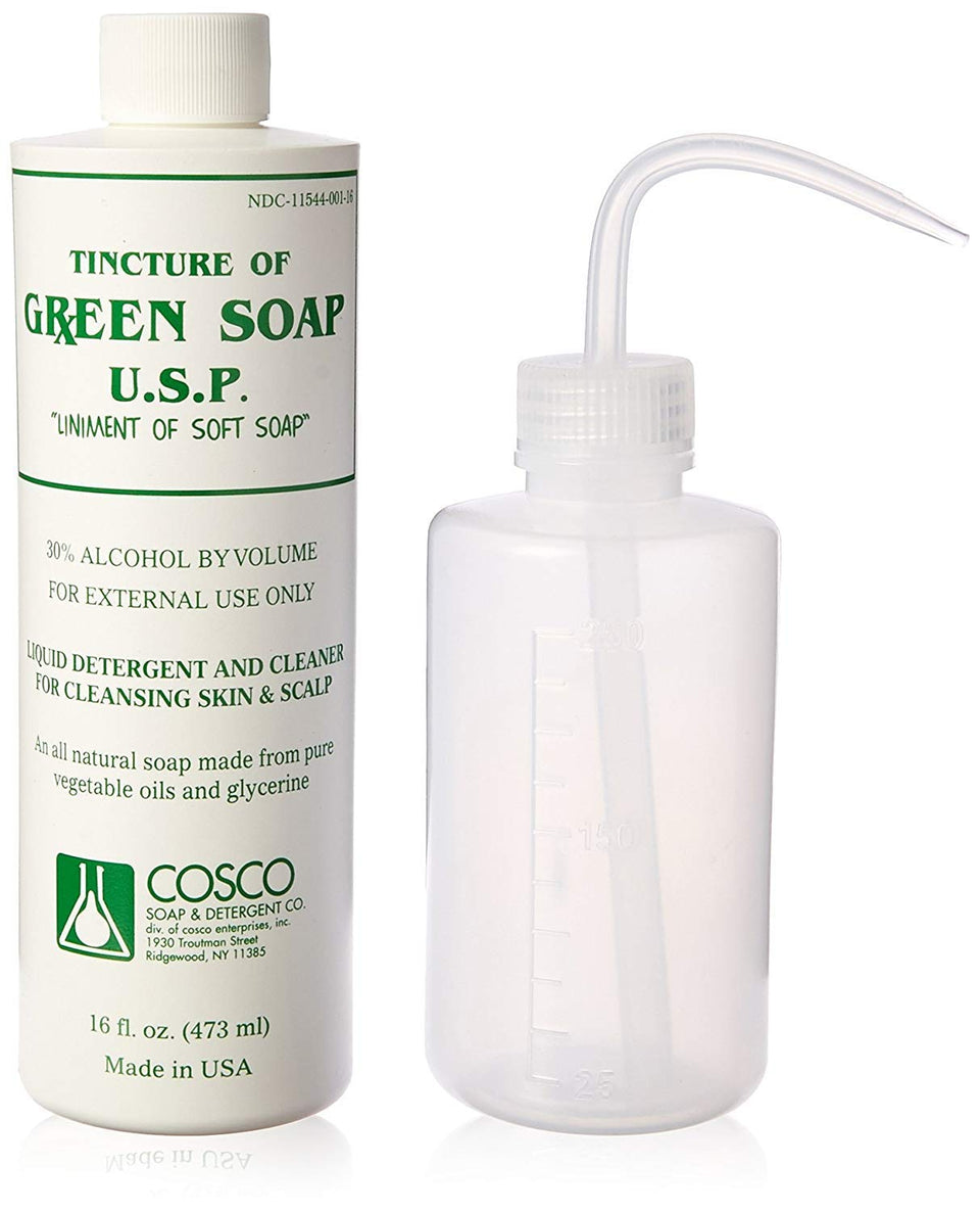 Pirate Face Tattoo Cosco Green Soap front label showing product identity and size