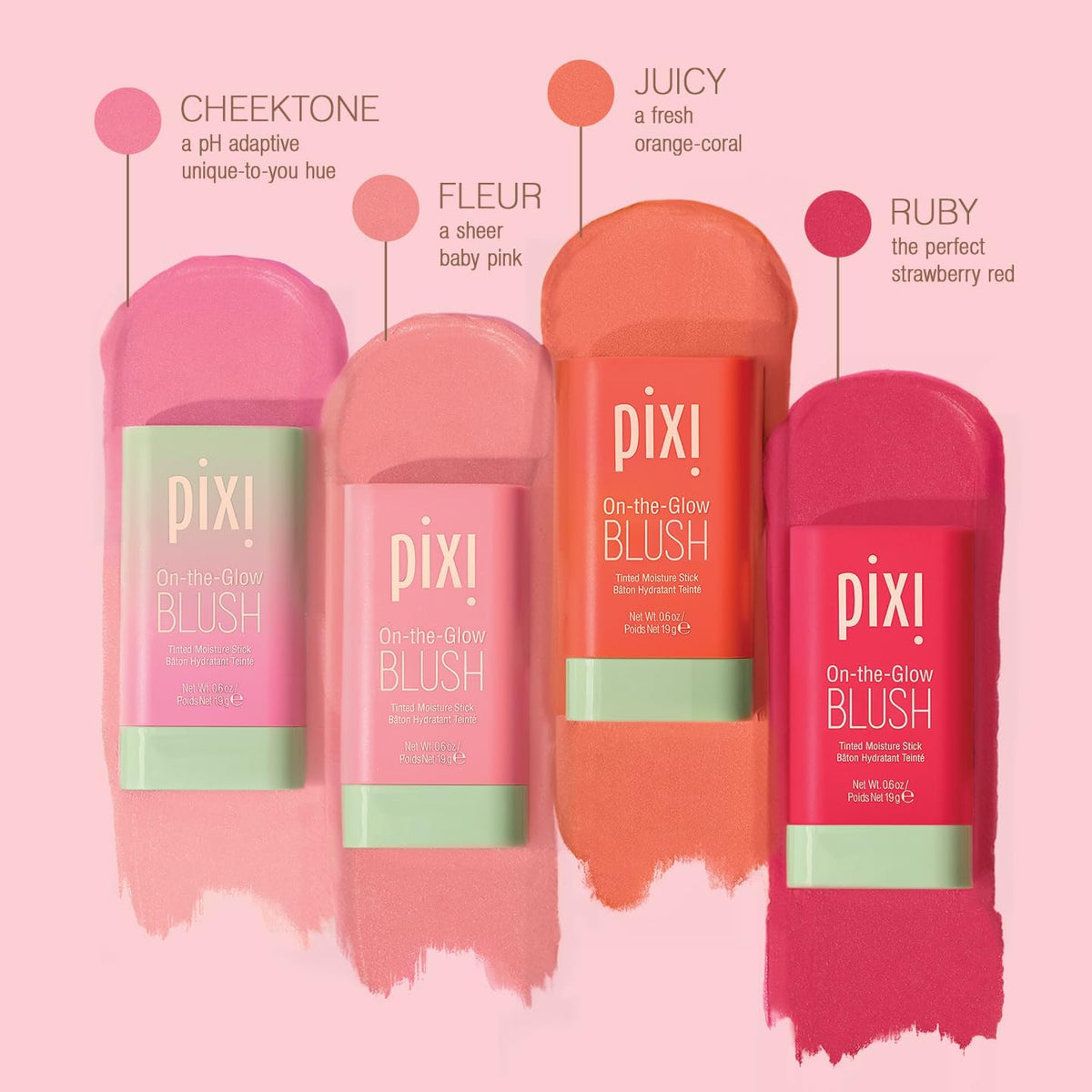 pixi application on cheek demonstrating dewy flush and quick blending benefit