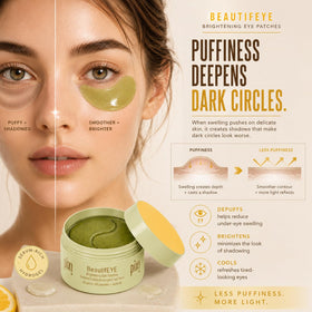 Pixi BeautifEYE ingredients display featuring vitamin C and niacinamide benefits