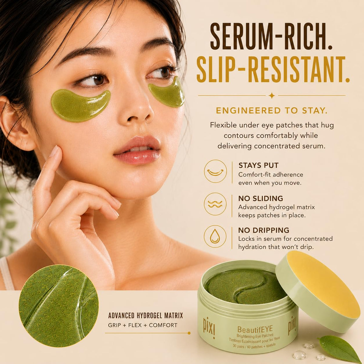 Pixi BeautifEYE product label close-up highlighting active ingredient list