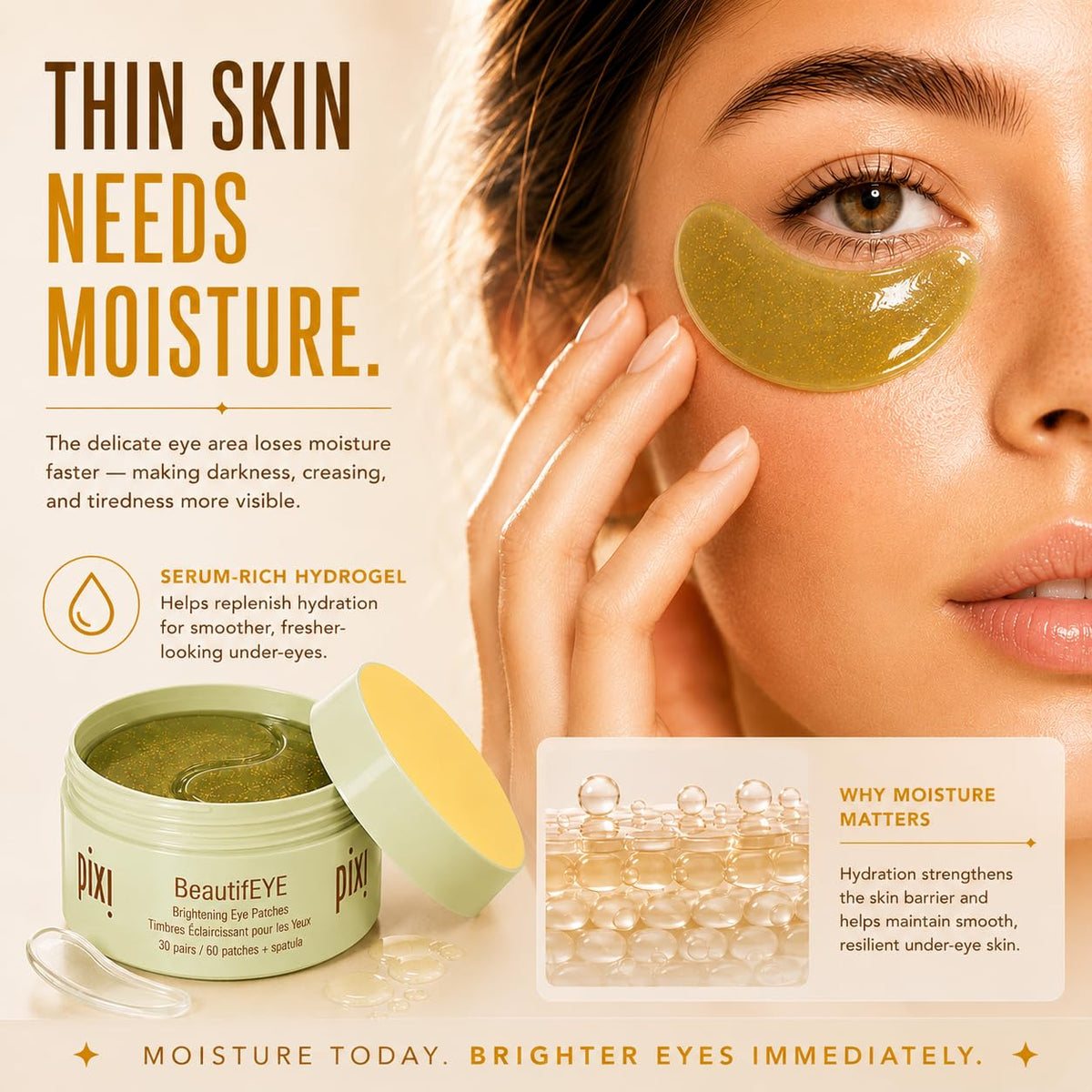 Pixi BeautifEYE in bathroom routine setting suggesting daily skincare use