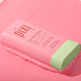 Pixi blush stick cap off revealing creamy texture for smooth blending
