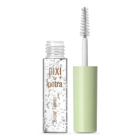 Pixi Brow Tamer front tube showing packaging and product size benefit
