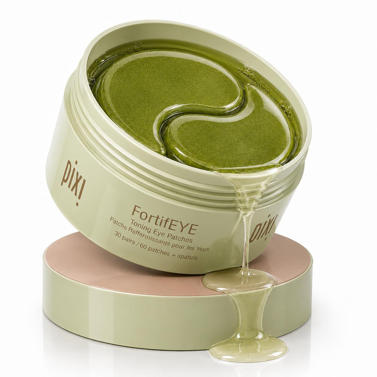 Pixi front pouch packaging showing product and benefits