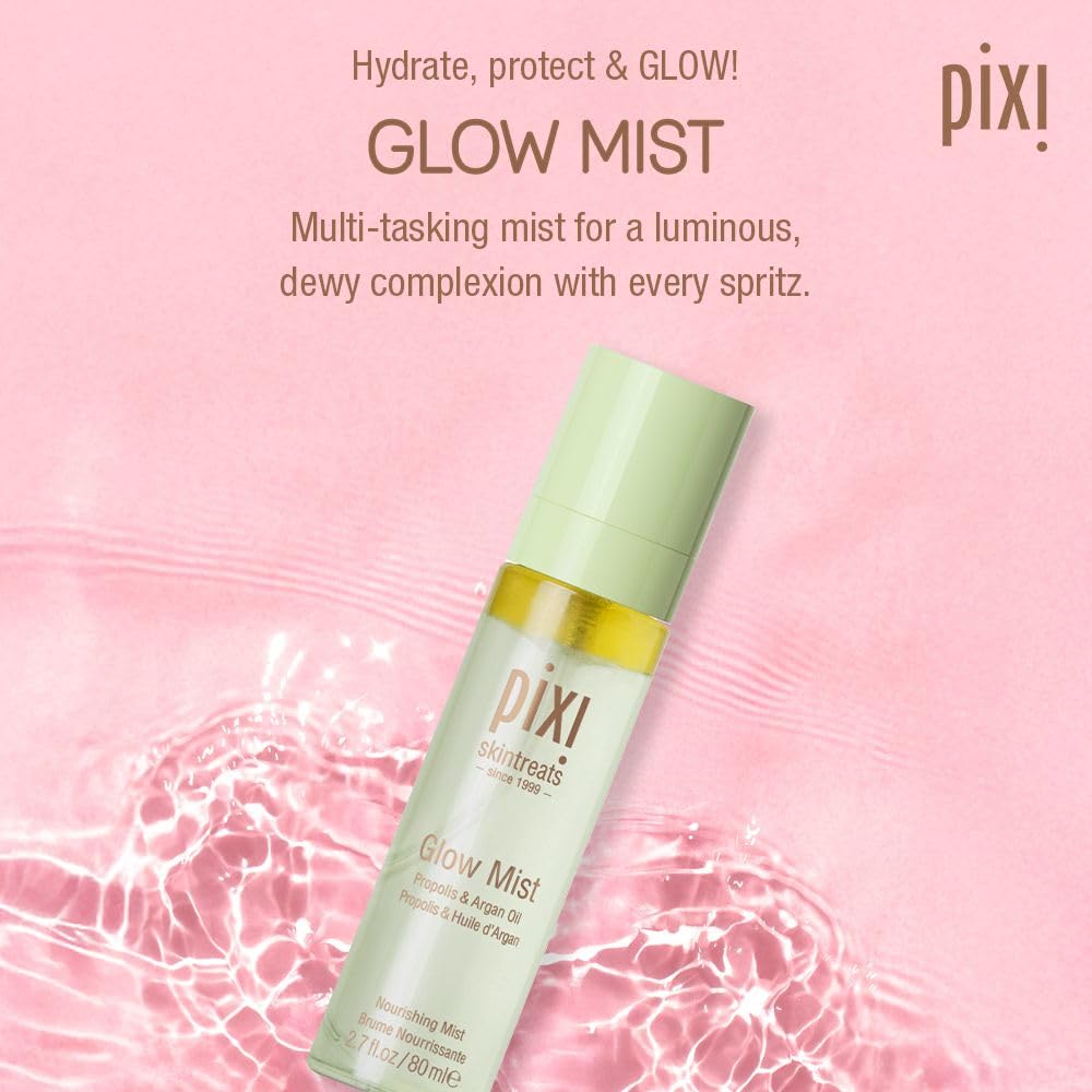 pixi fine mist spray dispersing evenly for lightweight hydration and makeup set