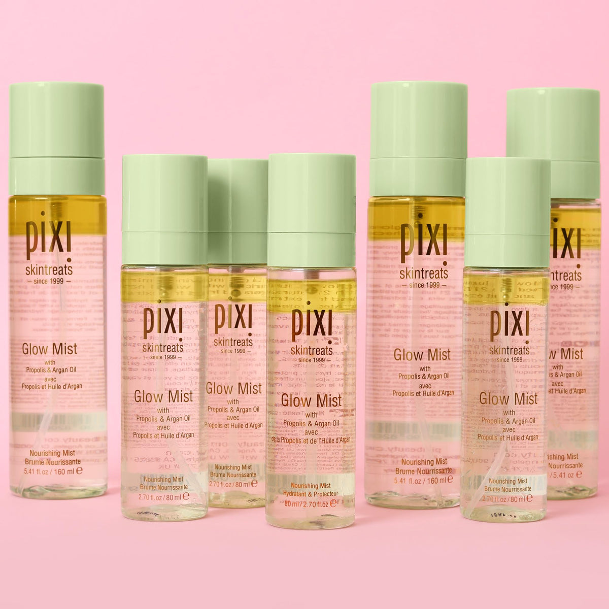 pixi placed with makeup tools illustrating use as setting spray and primer