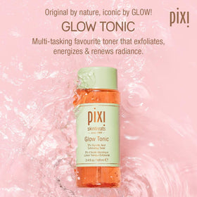 Pixi Glow Tonic back label highlighting ingredients and usage benefits