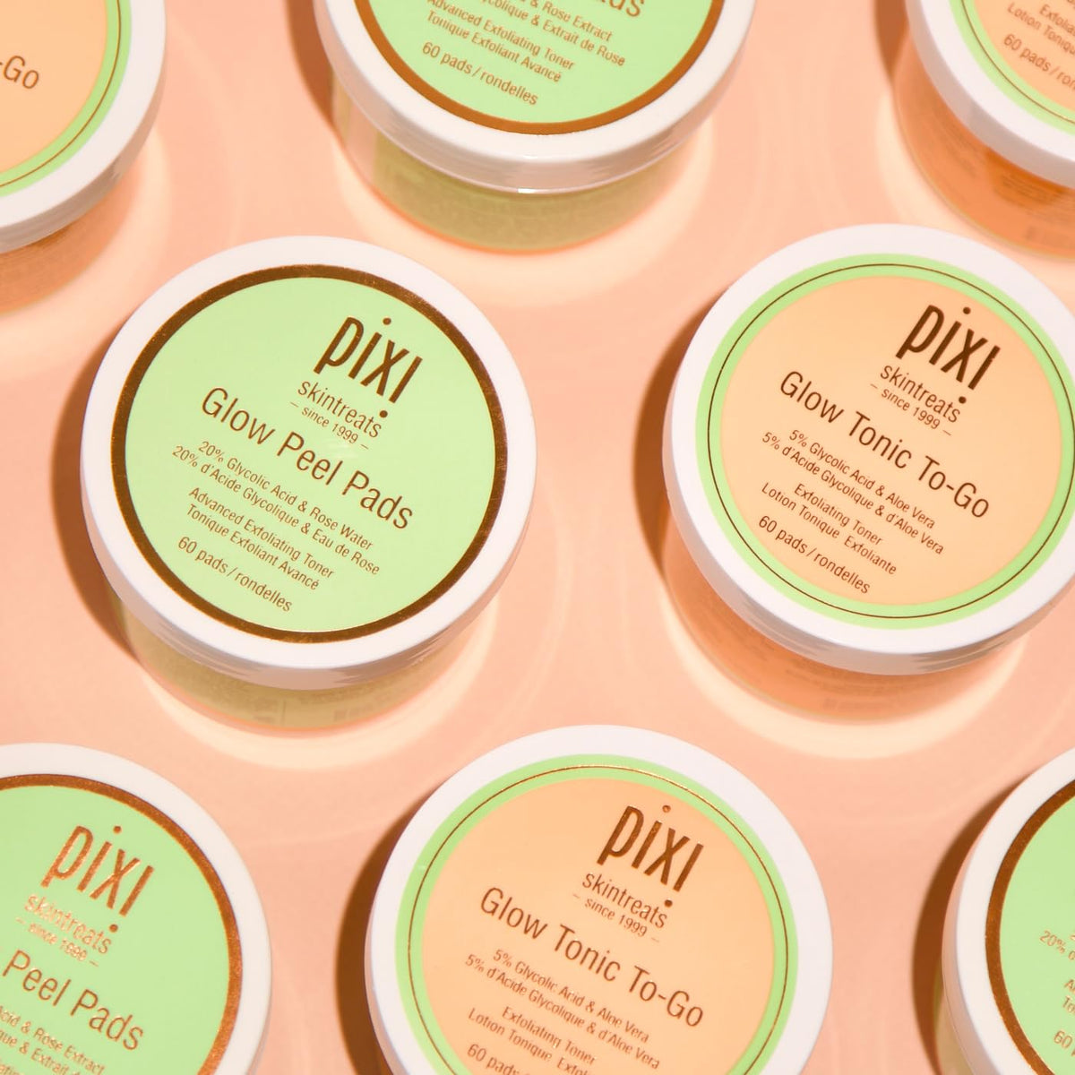 Pixi Glow Tonic ingredient label with ginseng and aloe emphasizing soothing, energizing benefits