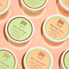 Pixi Glow Tonic ingredient label with ginseng and aloe emphasizing soothing, energizing benefits