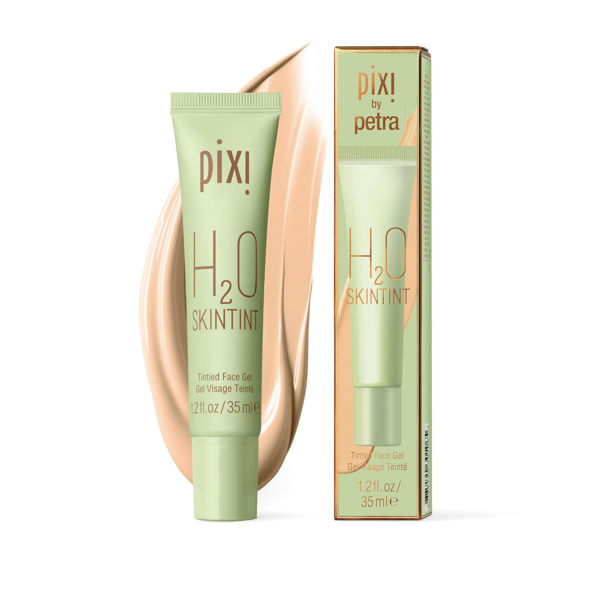 Pixi front packaging showing tube and product benefit of lightweight coverage