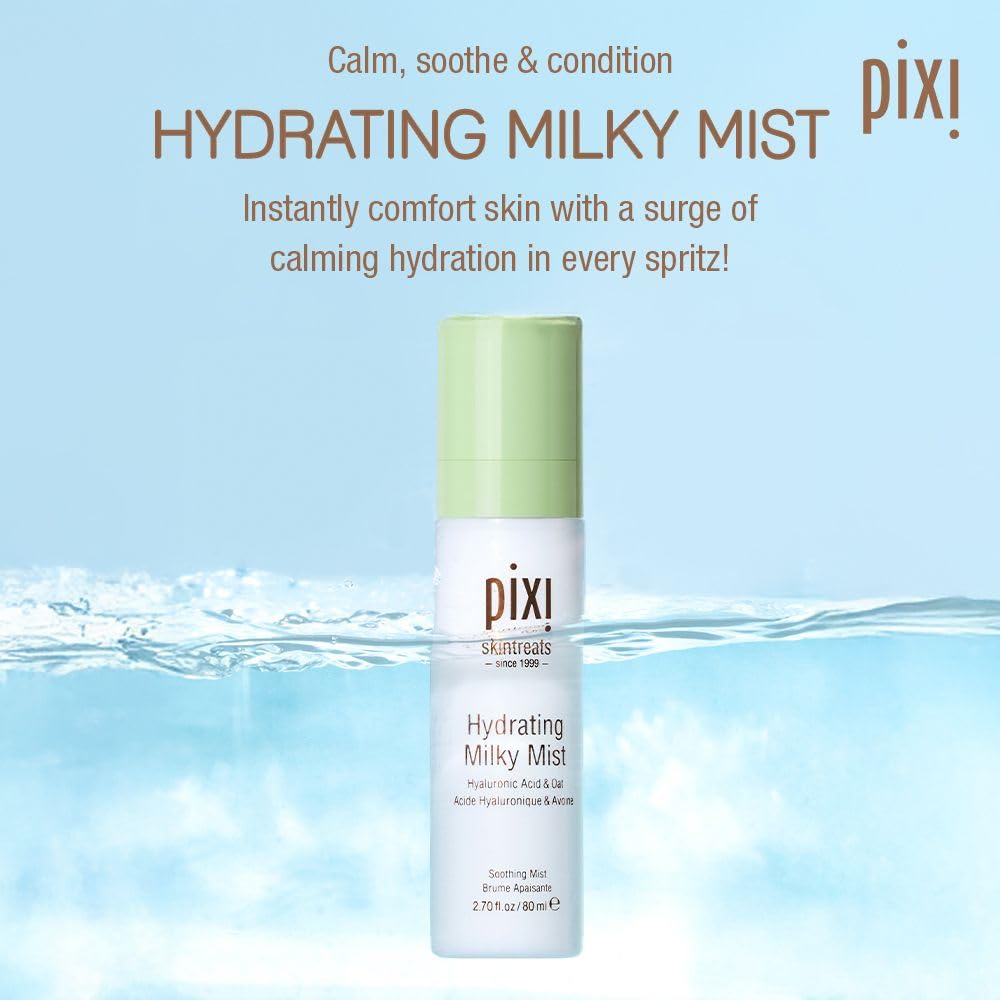 Pixi Milky Mist label close-up highlighting ingredient benefits
