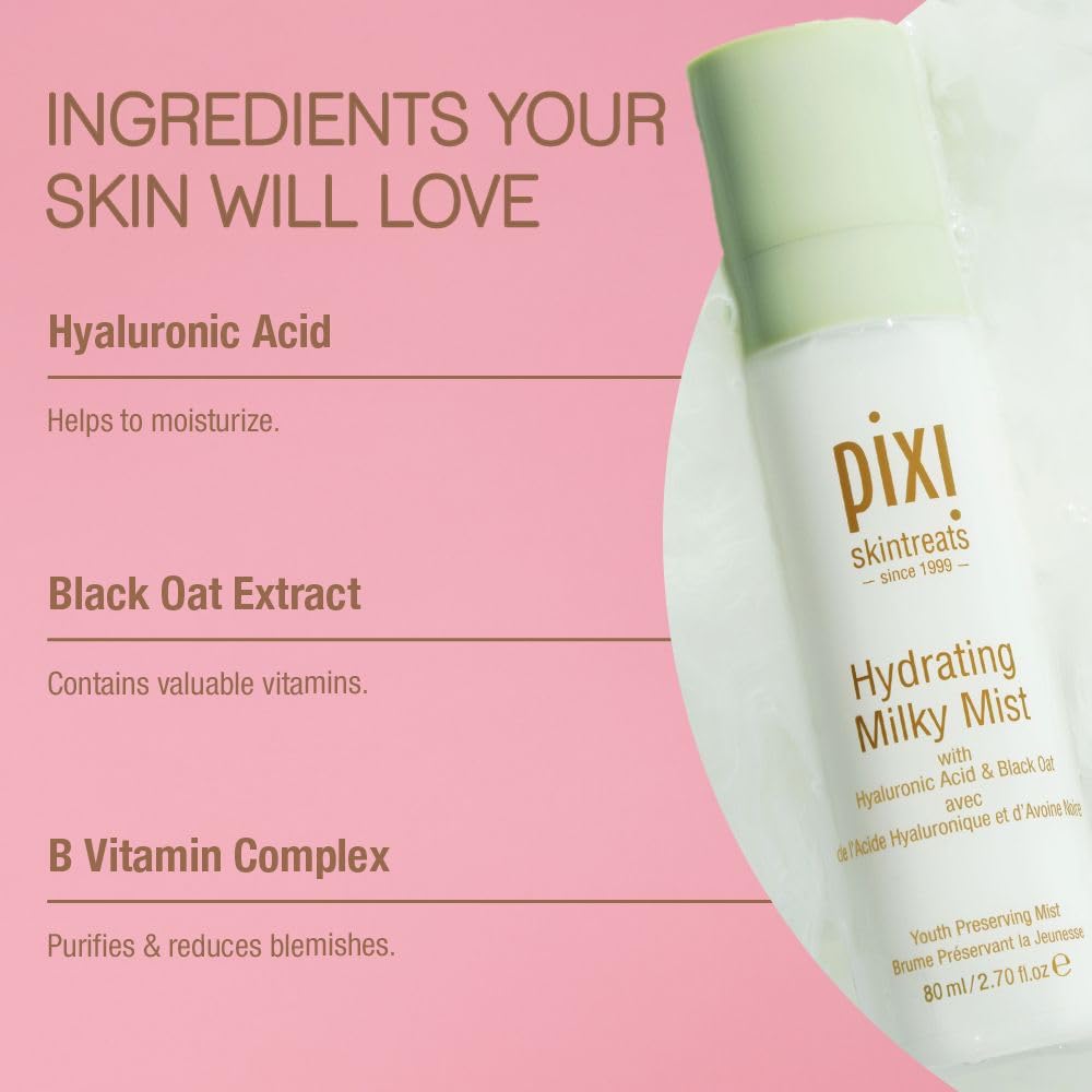 Pixi Milky Mist placed on vanity for convenient daily use