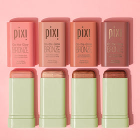 Pixi applying bronzer to lips demonstrating hydrating tinted moisture benefit