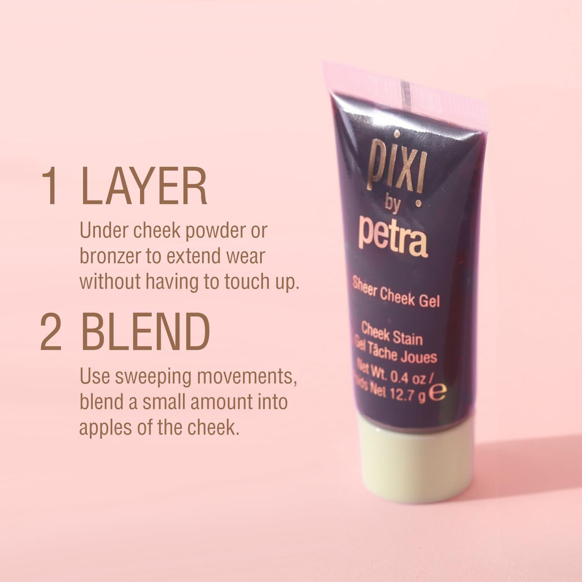 Pixi bottle held in hand showing 0.45 oz size for travel-friendly benefit