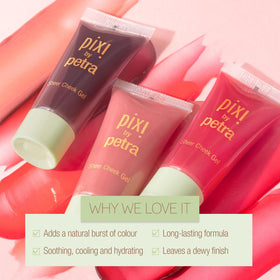 Pixi tinted lips using Flushed gel for coordinated cheek-and-lip color benefit