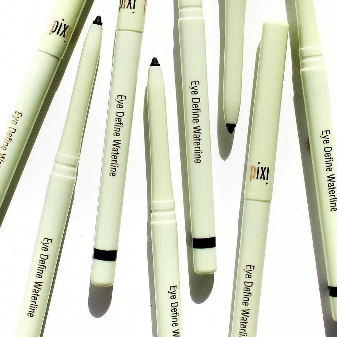 Pixi pencil in a makeup bag showing convenience for on-the-go touch-ups