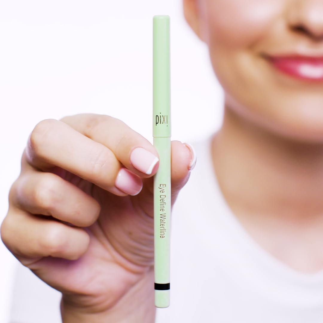Pixi swatch of Tightline Black on skin showing rich pigment payoff