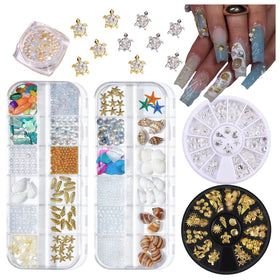 Pizadix front packaging showing full ocean-themed nail art kit and contents