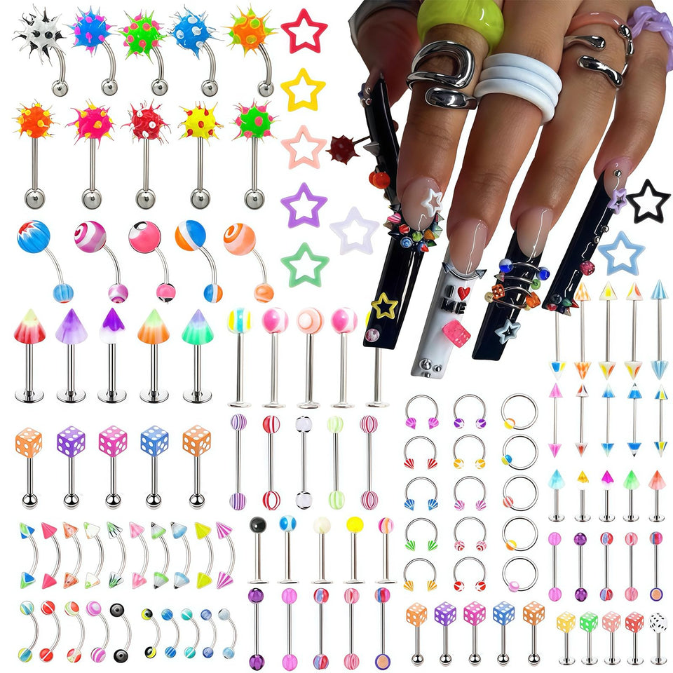 Pizadix front packaging showing colorful nail charm assortment and quantity benefit