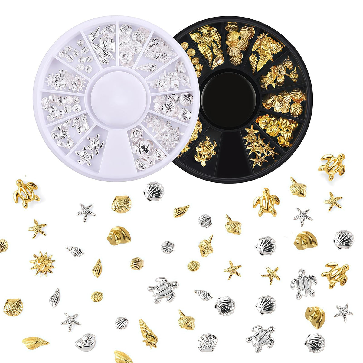 Pizadix close-up of gold and silver discs showcasing varied alloy charms
