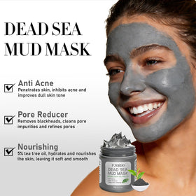 Pjordo Dead Sea mud being applied to cheek demonstrating pore-refining and oil control