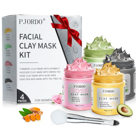 Pjordo front packaging showing all four mask tubs and gift box for easy gifting