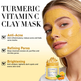 Pjordo turmeric vitamin C mask texture close-up showing creamy clay and brightening benefit