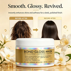 pjpkow applying mask to damp hair demonstrating improved shine and detangling