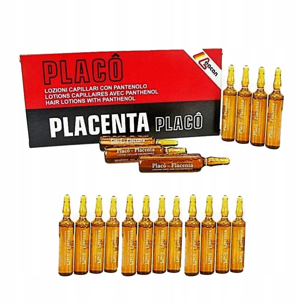 Hands applying Placenta Placo to scalp illustrating targeted use