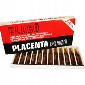 Placenta Placo on bathroom shelf in lifestyle setting suggesting salon-quality routine benefit