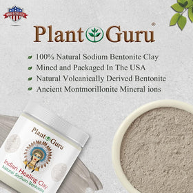 Plant Guru clay in wooden bowl ready to mix, convenient for DIY recipes