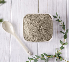 Plant Guru clay close-up texture highlighting fine powder for smooth masks