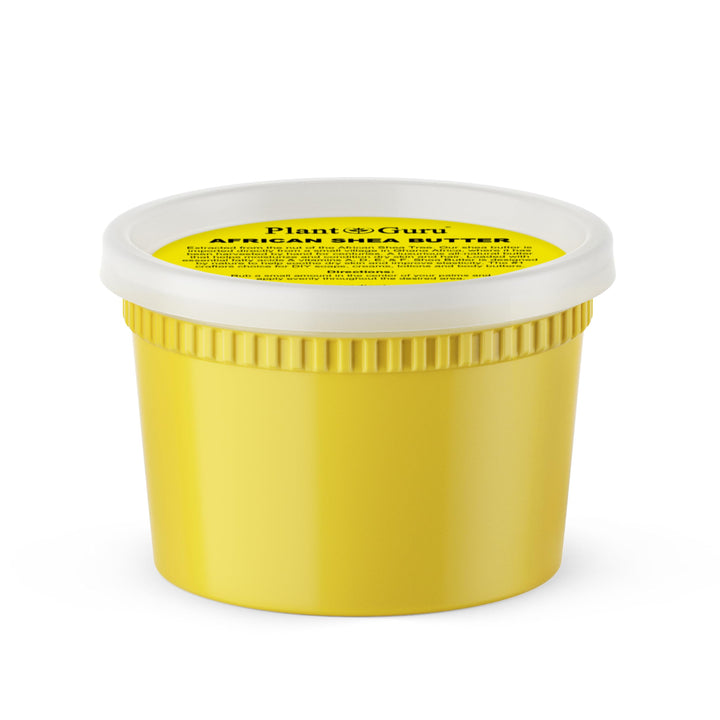Plant Guru front jar showing 16 oz packaging and clear label, easy shelf storage benefit