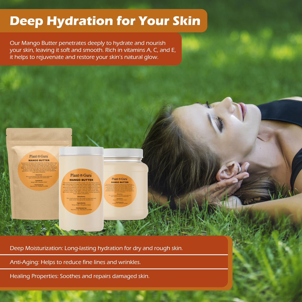 Plant Guru being applied to forearm demonstrating moisturizing benefit