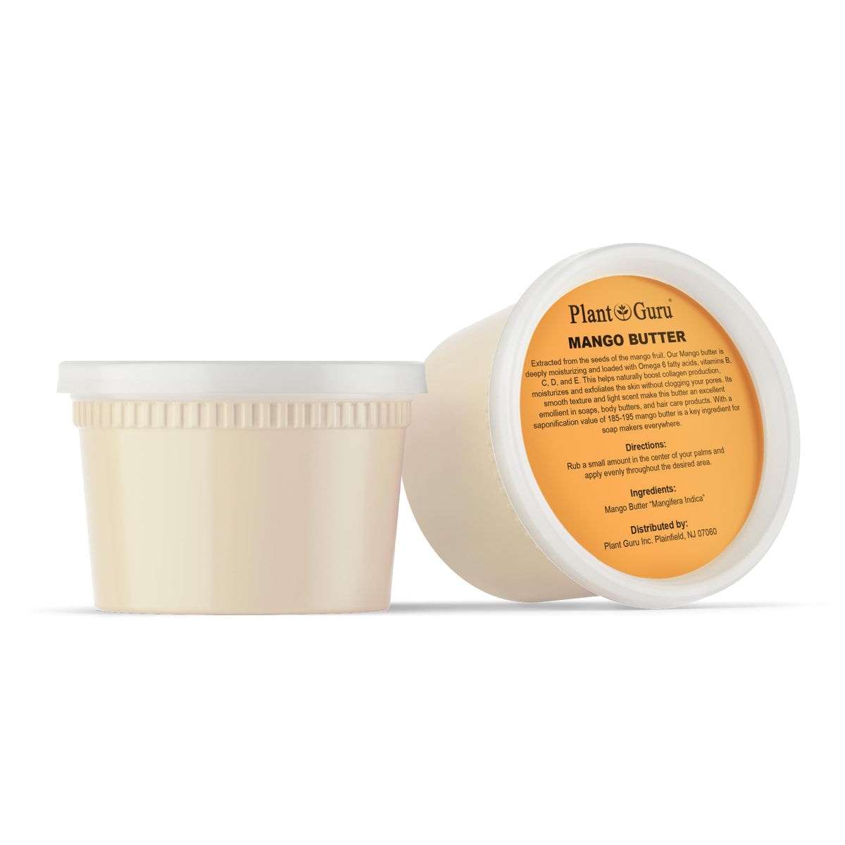 Plant Guru open jar top view showing unrefined butter natural color