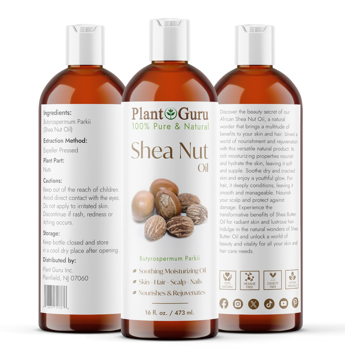 Plant Guru oil pouring from bottle showing smooth texture and easy application