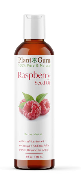 Plant Guru bottle front view showing product and pure carrier oil benefits