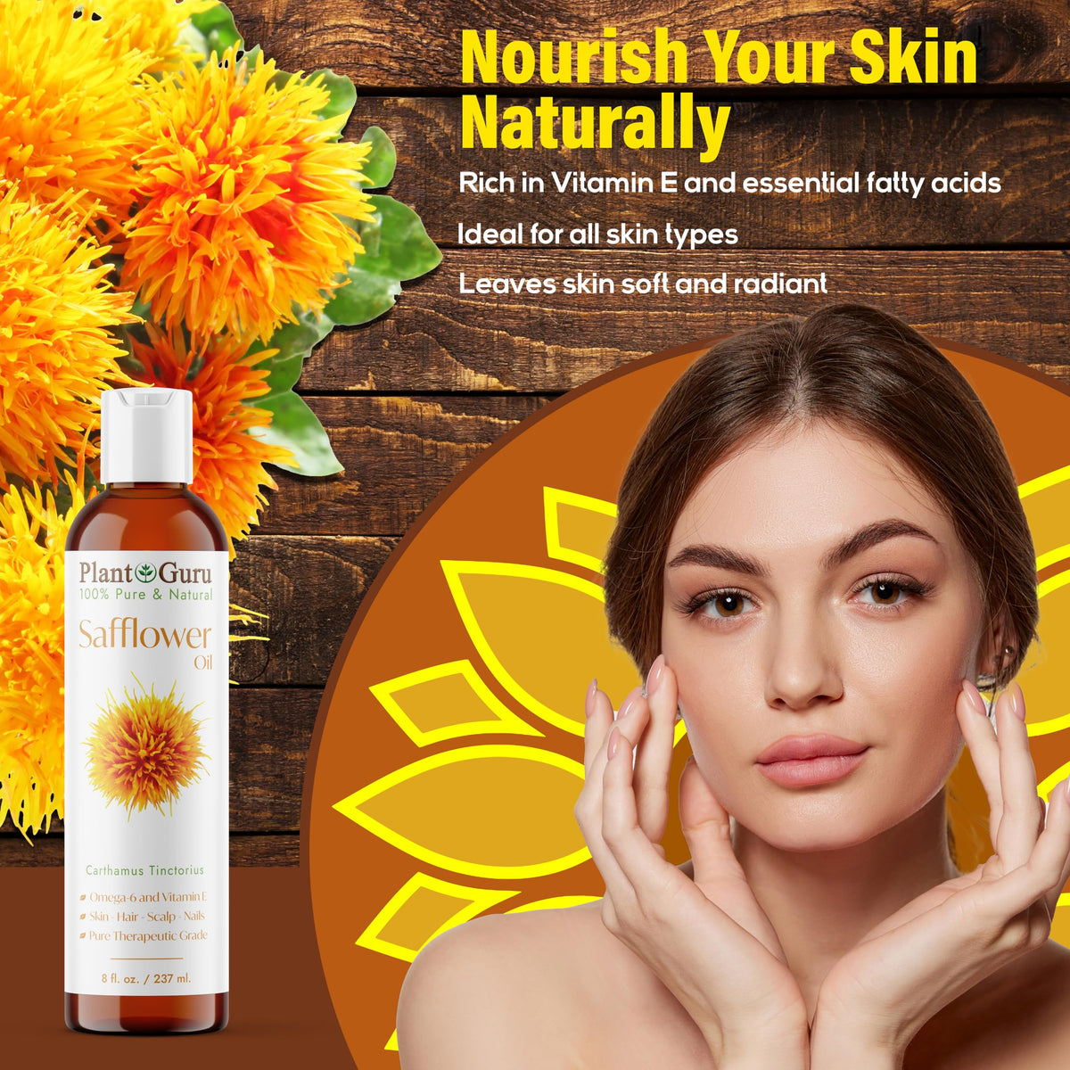Plant Guru oil next to beeswax and jars for DIY balm making at home