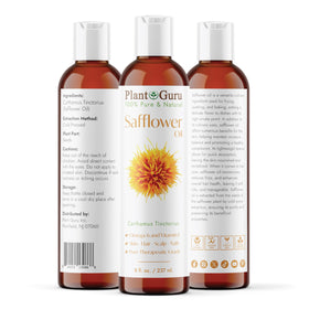 Plant Guru oil pouring from bottle into bowl highlighting purity and smoothness