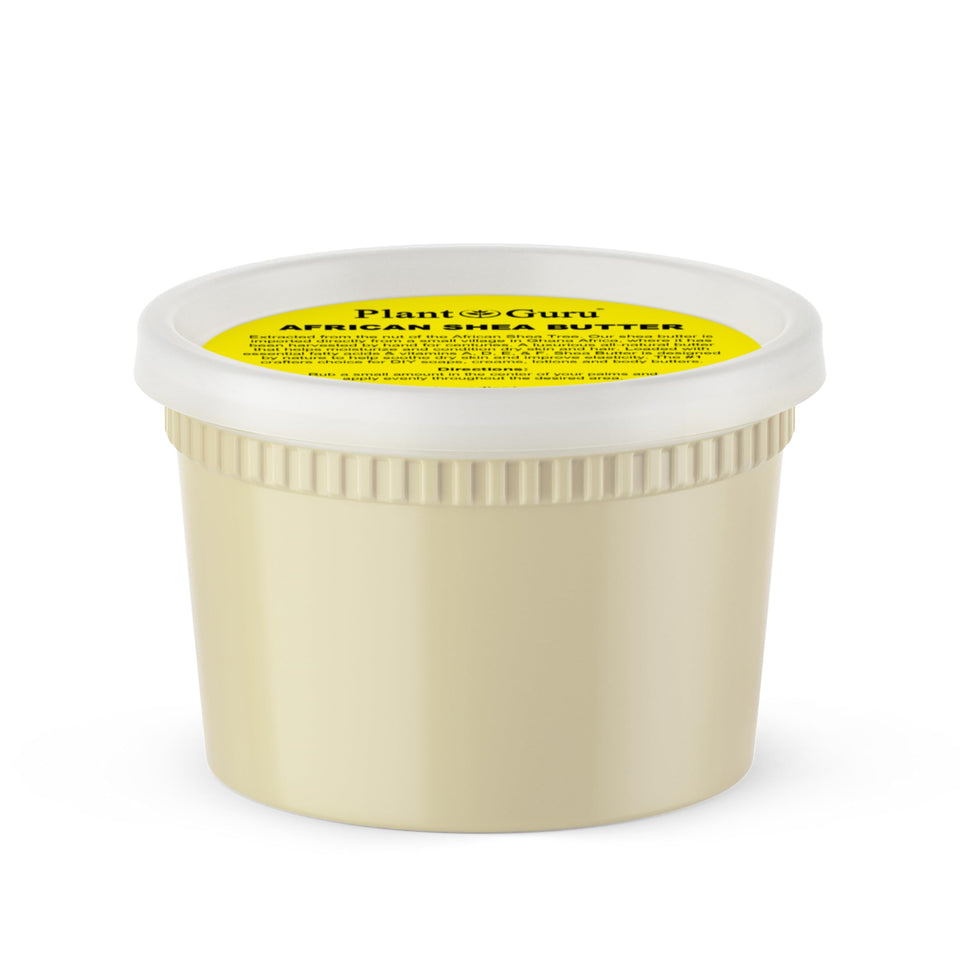 Plant Guru jar front view showing pure shea butter for moisturizing
