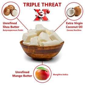 Plant Guru display of shea mango coconut raw ingredients and quality