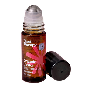 Plant Therapy front label showing organic castor oil and volume for clear identification