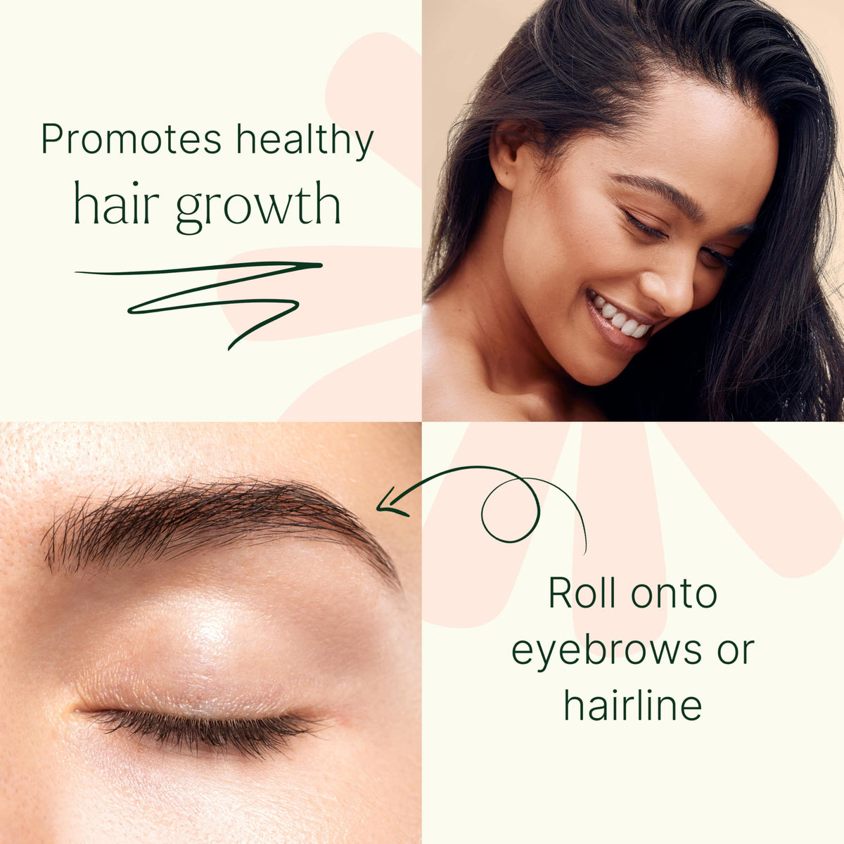 Plant Therapy applying roll-on to scalp parting for focused root nourishment