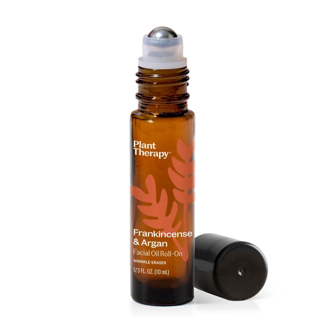 Plant Therapy front packaging showing compact anti-aging roll-on benefits