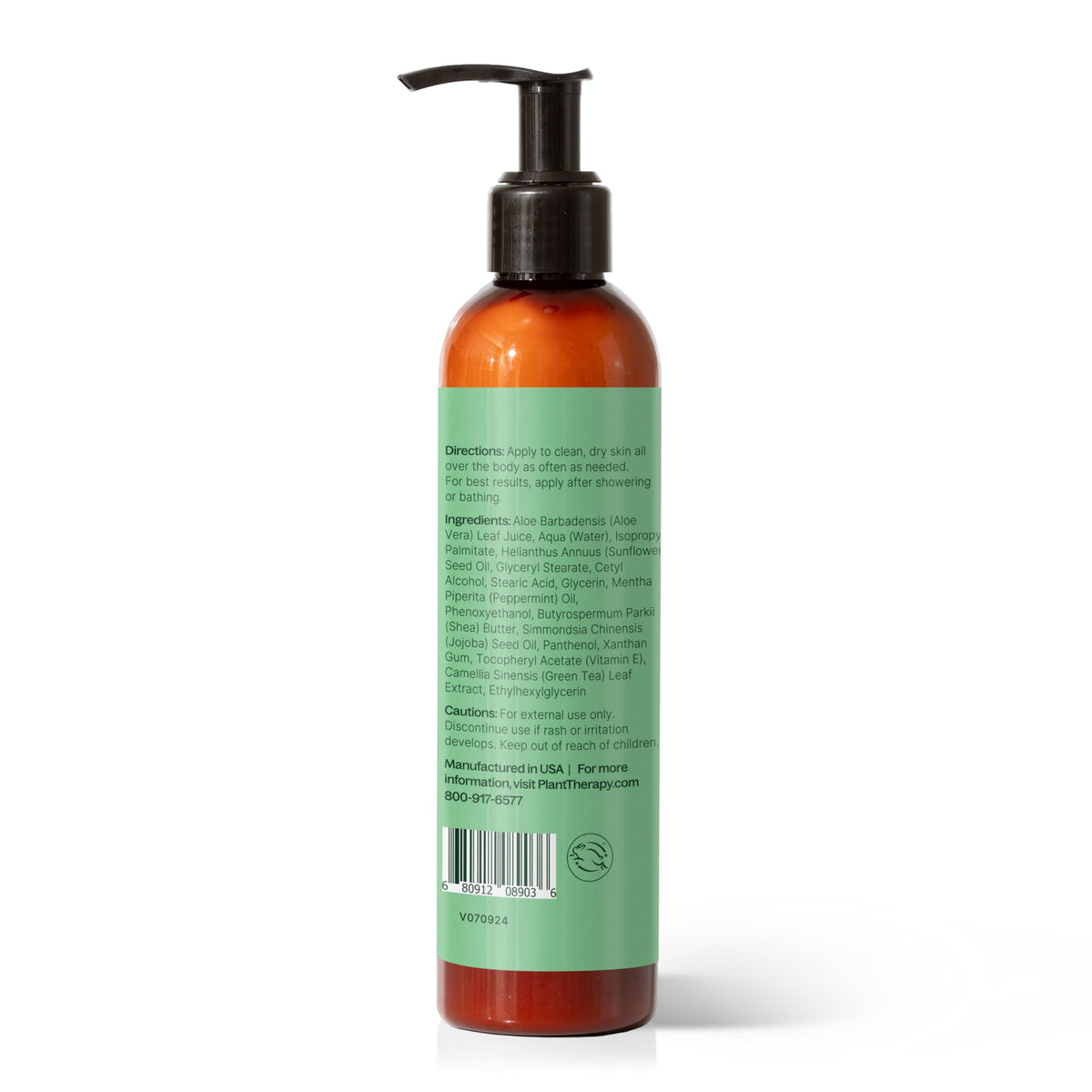 Plant Therapy lotion staged in bathroom to show everyday use convenience