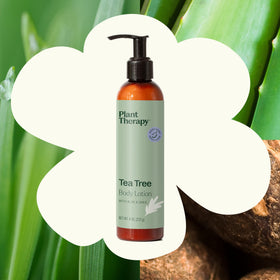 Plant Therapy lotion texture close-up demonstrating silky absorption