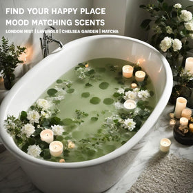 Plantful bath bomb in hand for scale conveying large size advantage