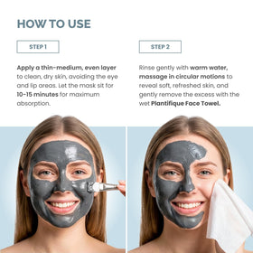PLANTIFIQUE applying mask on model face demonstrating even coverage and soothing effect